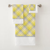gelb und grau Kariert Badhandtuch Set (Insitu)