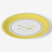 gelb und grau mit weiß pappteller (Schrägansicht)