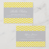 Gelb und Grau Moderne Zickzack Streifen Visitenkarte (Vorne/Hinten)