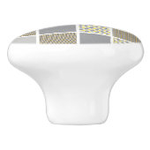 Gelb und Grau-Quilt-Muster Keramikknauf (Seitenansicht)