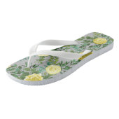 Gelb und grau Vintag Elegante Blumenhochzeit Badesandalen (Schrägansicht)