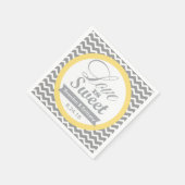 Gelb und grau Zickzack Hochzeit Napkins Serviette (Ecke)