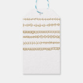 Gelb und Grau Zig Zag Muster Geschenkanhänger (Rückseite)