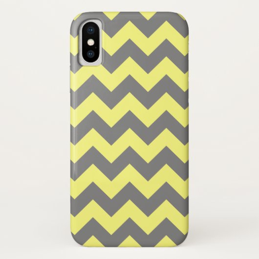 Gelb und Grau Zigzag Case-Mate iPhone Hülle (Rückseite)