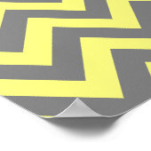 Gelb und Grau Zigzag Poster (Ecke)