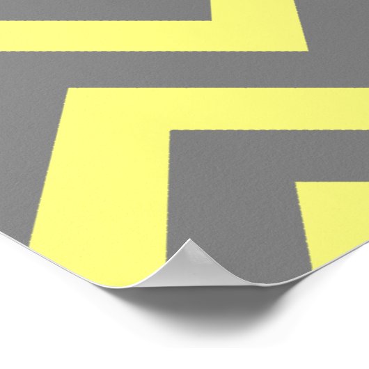 Gelb und Grau Zigzag Poster (Ecke)