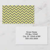 Gelb und Grau Zigzag Visitenkarte (Vorne/Hinten)
