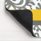 Gelb- und Graublumenmuster Mousepad (Ecke)