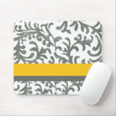 Gelb- und Graublumenmuster Mousepad (Mit Mouse)