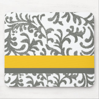 Gelb- und Graublumenmuster Mousepad