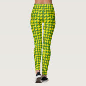 Gelb und Green Pied De Poule Houndstooth Leggings (Rückseite)