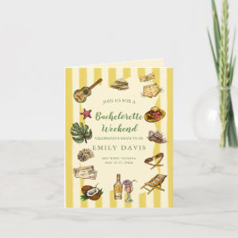 Gelb und grün Bachelorette Wochenende Karte