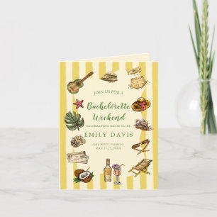 Gelb und grün Bachelorette Wochenende Karte