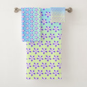 Gelb und grün badhandtuch set (Insitu)