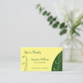 Gelb und grün gezinkelt Verziert Visitenkarte (Stehend Vorderseite)