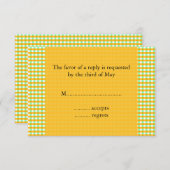 Gelb und Grün-Gingham-Muster RSVP Karte (Vorne/Hinten)