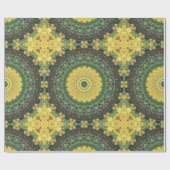Gelb und Grün Kaleidoskop Mandala Muster Geschenkpapier (Flach)