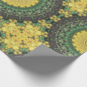 Gelb und Grün Kaleidoskop Mandala Muster Geschenkpapier (Ecke)