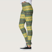 Gelb und Grün Kaleidoskop Mandala Muster Leggings (Links)