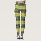 Gelb und Grün Kaleidoskop Mandala Muster Leggings (Vorderseite)