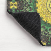 Gelb und Grün Kaleidoskop Mandala Muster Mousepad (Ecke)