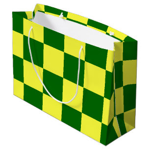 Gelb und Grün Karos Große Geschenktüte