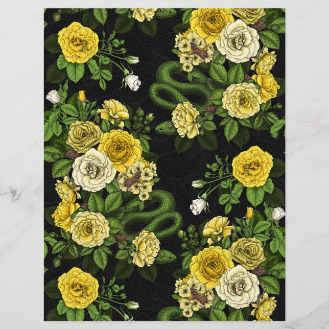 Gelb und grün versteckt in den Rose (Vorderseite)