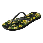 Gelb und grün versteckt in den Rose Badesandalen (Schrägansicht)