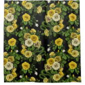 Gelb und grün versteckt in den Rose Duschvorhang (Vorderseite)