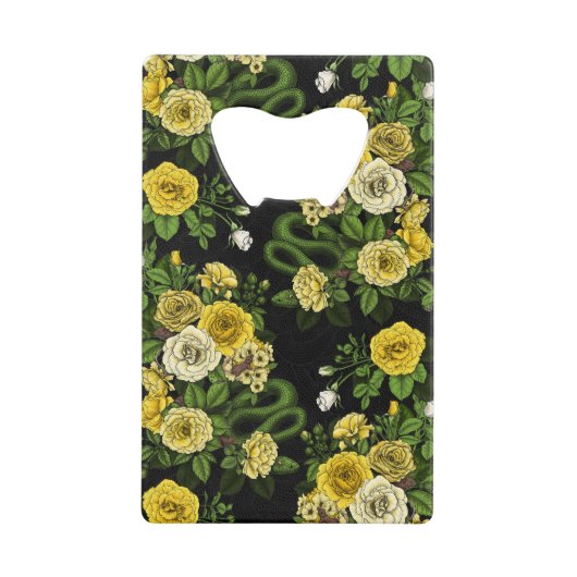 Gelb und grün versteckt in den Rose Geldbeutel Flaschenöffner (Vorderseite)