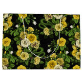 Gelb und grün versteckt in den Rose Große Geschenktüte (Rückseite)