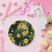 Gelb und grün versteckt in den Rose Pappteller (Party)