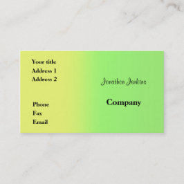 Gelb und grün visitenkarte