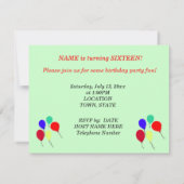 Gelb und grün Zuckerguss Vanilla Cherry Cupcake Einladung (Rückseite)