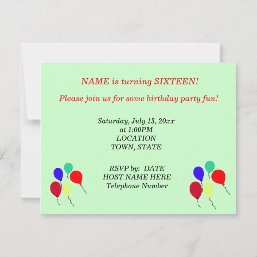 Gelb und grün Zuckerguss Vanilla Cherry Cupcake Einladung (Rückseite)