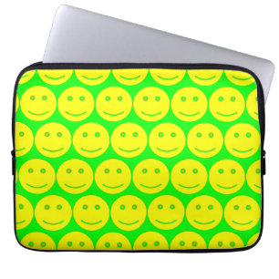 Gelb und grüne Neongesichter Laptopschutzhülle