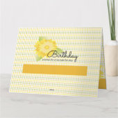 Gelb- und grünes Blumenpapier Karte (Rückseite)