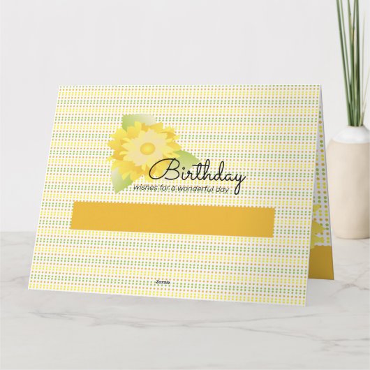 Gelb- und grünes Blumenpapier Karte (Rückseite)