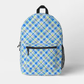 Gelb und hellblau bedruckter rucksack (Vorderseite)