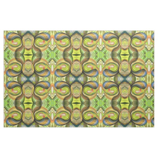 Gelb und Herbstbraun mit schwarzen Linien Stoff (Fat Quarter (45,7 x 55,9 cm))