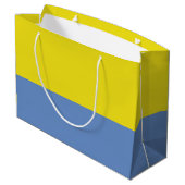 Gelb-und Himmel-Blau-große Geschenk-Tasche Große Geschenktüte (Rückseite Schrägansicht)