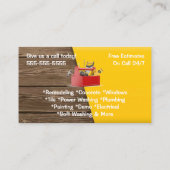 Gelb und Holz Handyman Visitenkarte (Rückseite)