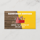 Gelb und Holz Handyman Visitenkarte (Vorderseite)