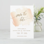 Gelb- und Korallenbürsten, minimale Hochzeiten Save The Date (Stehend Vorderseite)