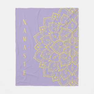 Gelb und Lavendel Mandala Fleece Blanket