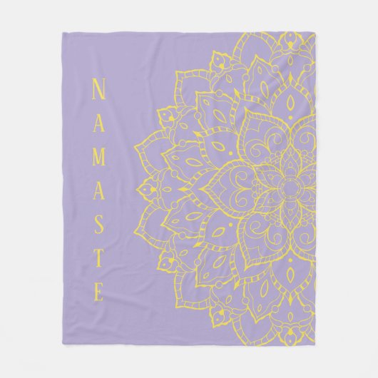 Gelb und Lavendel Mandala Fleece Blanket (Vorderseite)