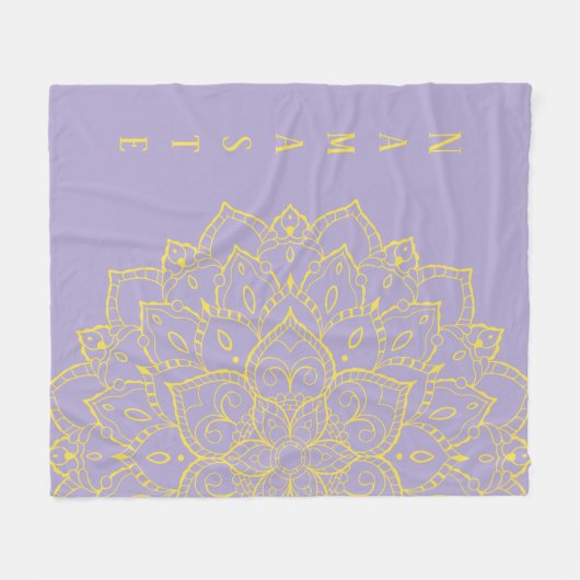 Gelb und Lavendel Mandala Fleece Blanket (Vorderseite (Horizontal))