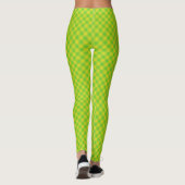 Gelb und Leaf Grün Karo Gingham zu individualisier Leggings (Rückseite)