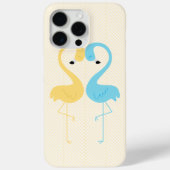Gelb und leicht blauer Flamingos Case-Mate iPhone Hülle (Rückseite)