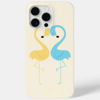 Gelb und leicht blauer Flamingos Case-Mate iPhone Hülle